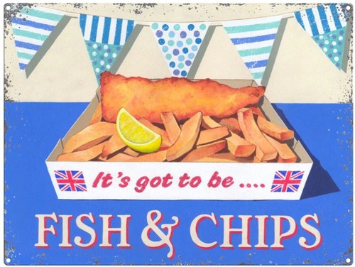 Fish chips large - &,